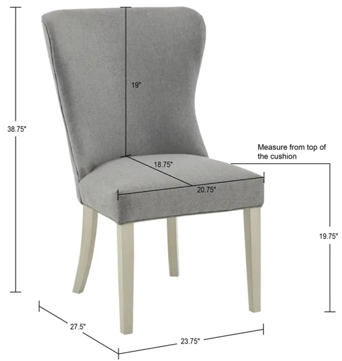 Madison Park Signature Helena Light Grey Dining Side Chair