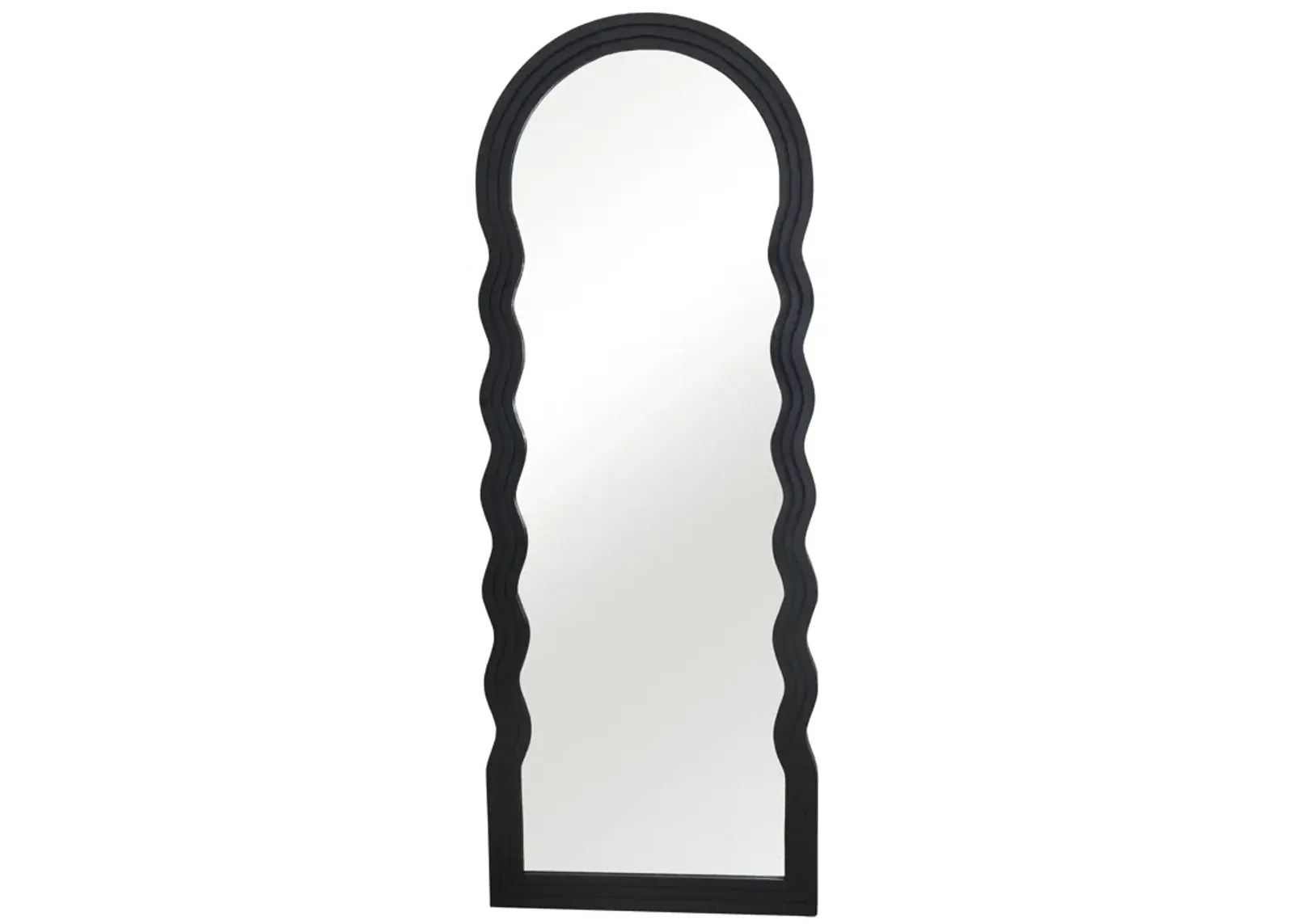 24x64 Layered Curvy Leaner Mirror, Black