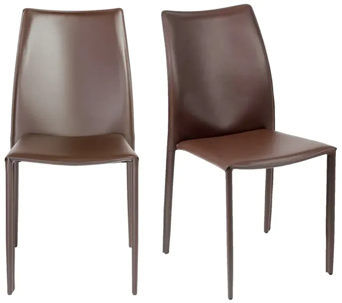 Dalia Stacking Side Chair in Brown - Set of 2