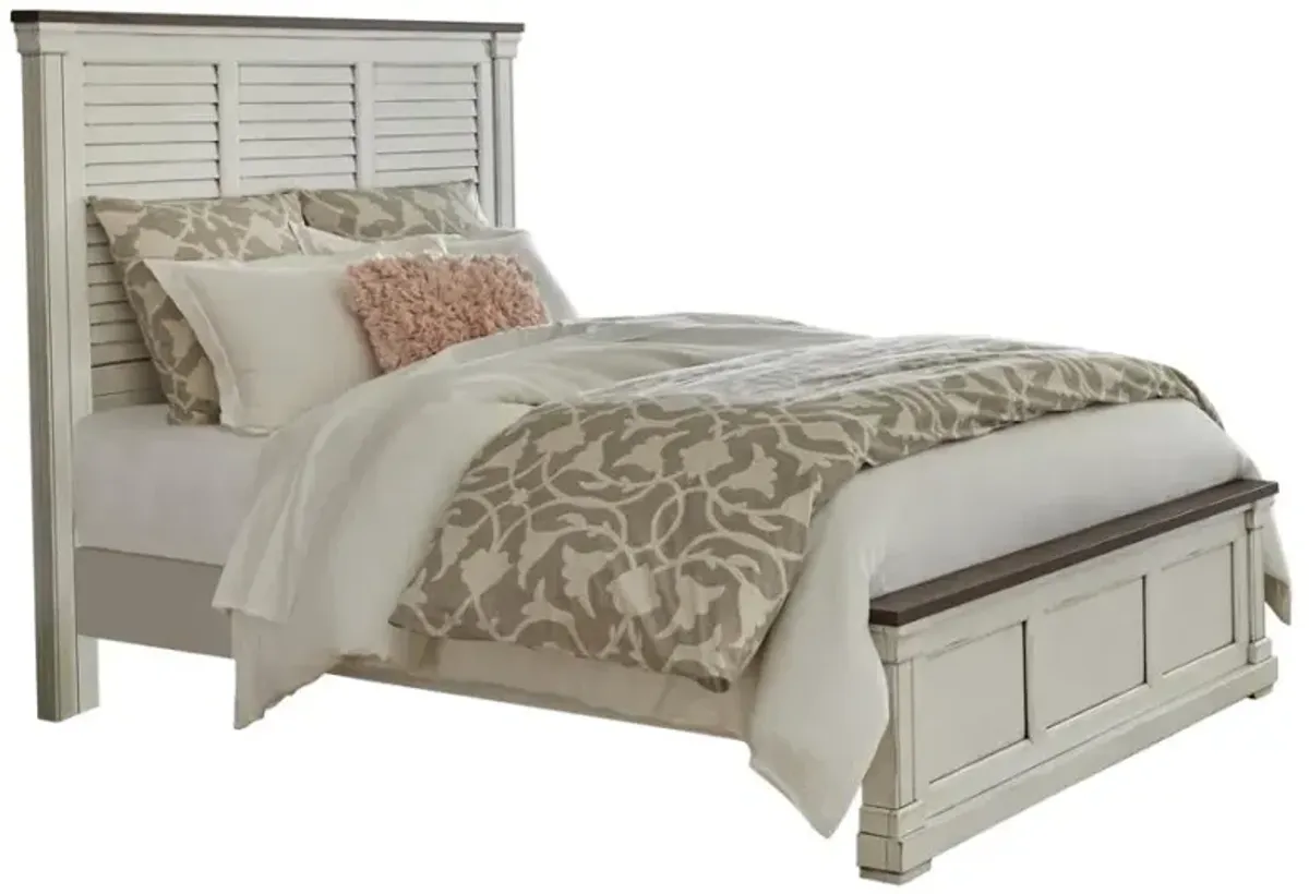 Hillcrest 5-piece Queen Panel Bedroom Set White and Dark Rum