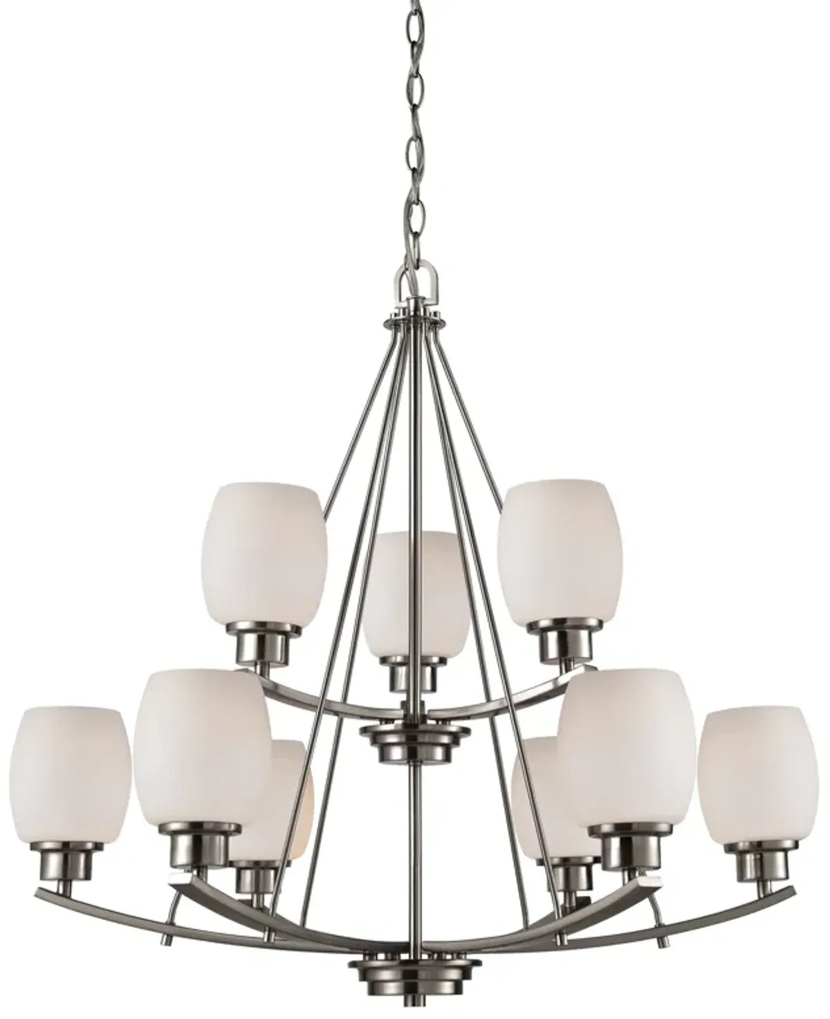 Casual Mission 29" Wide 9-Light Chandelier - Brushed Nickel