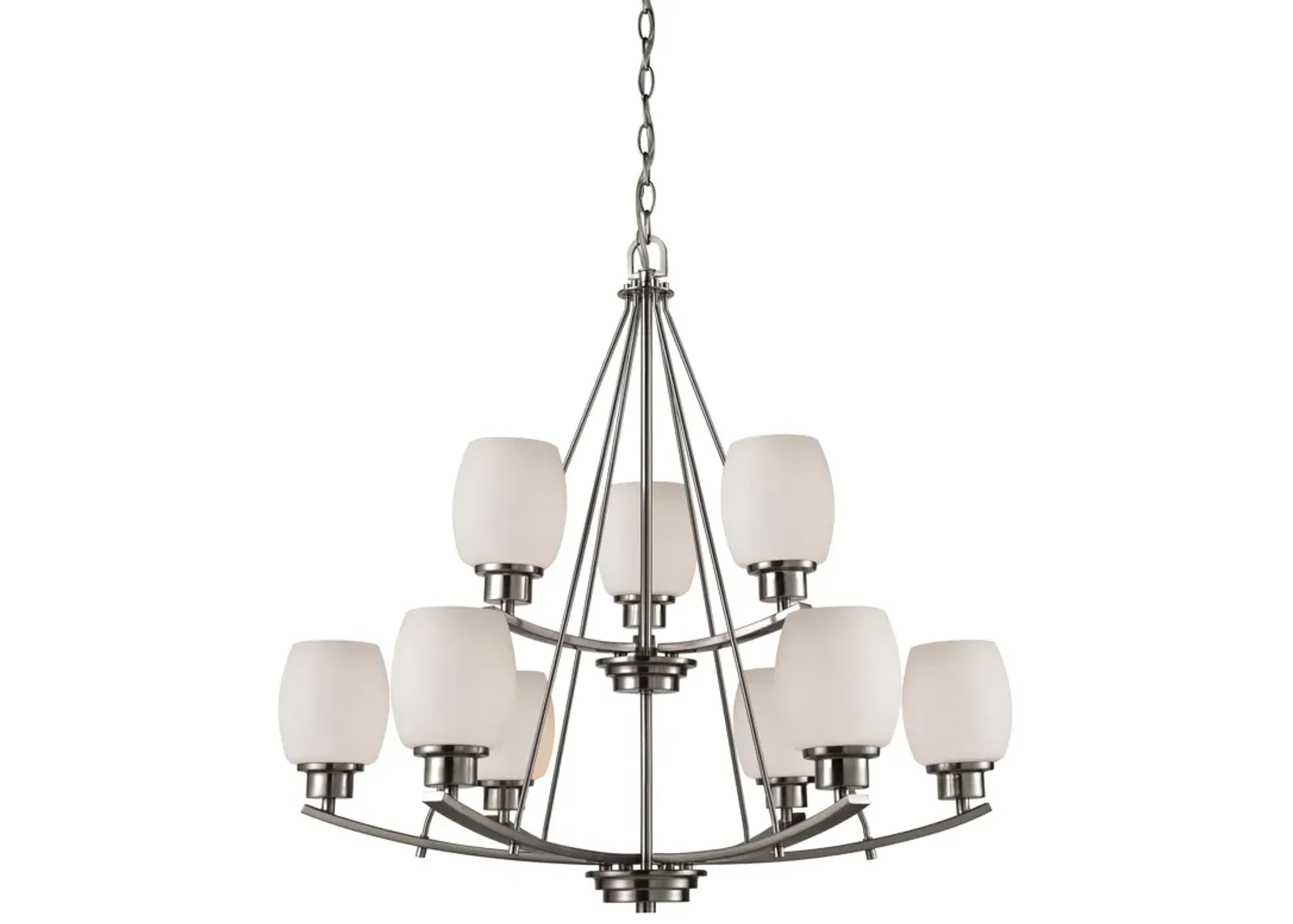 Casual Mission 29" Wide 9-Light Chandelier - Brushed Nickel