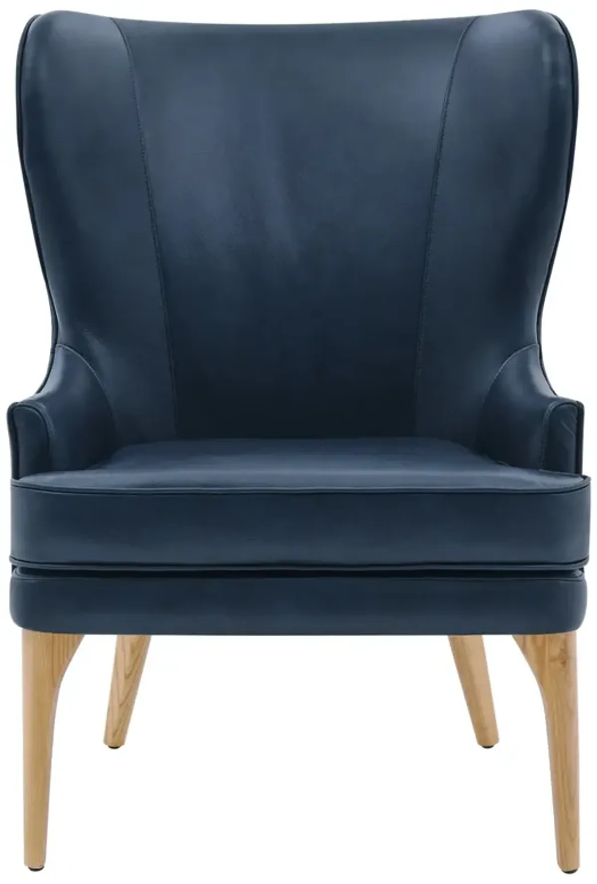 bjorn kd top grain leather accent chair, garrett blue