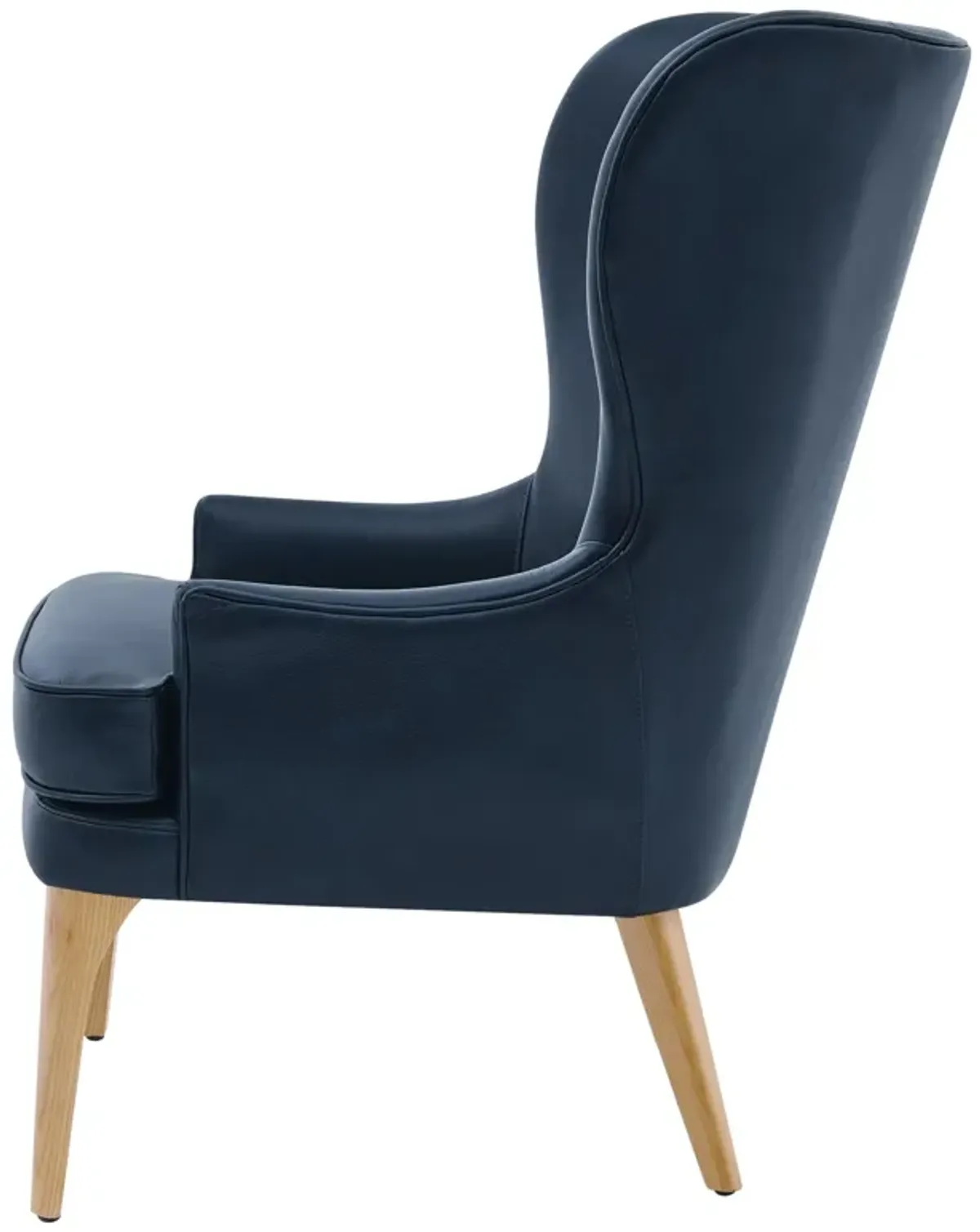 bjorn kd top grain leather accent chair, garrett blue