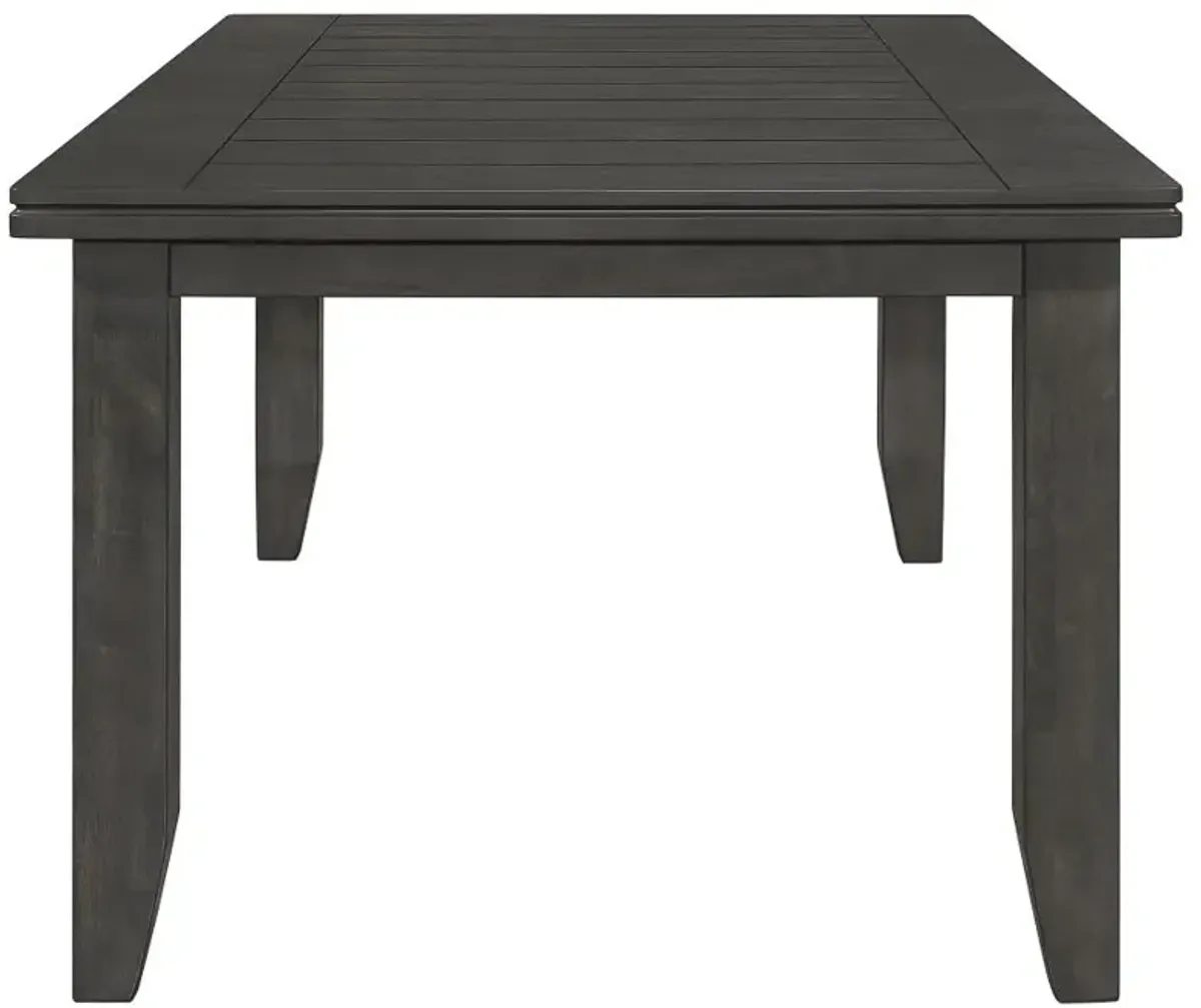 Dalila Rectangular Plank Top Dining Table Dark Grey