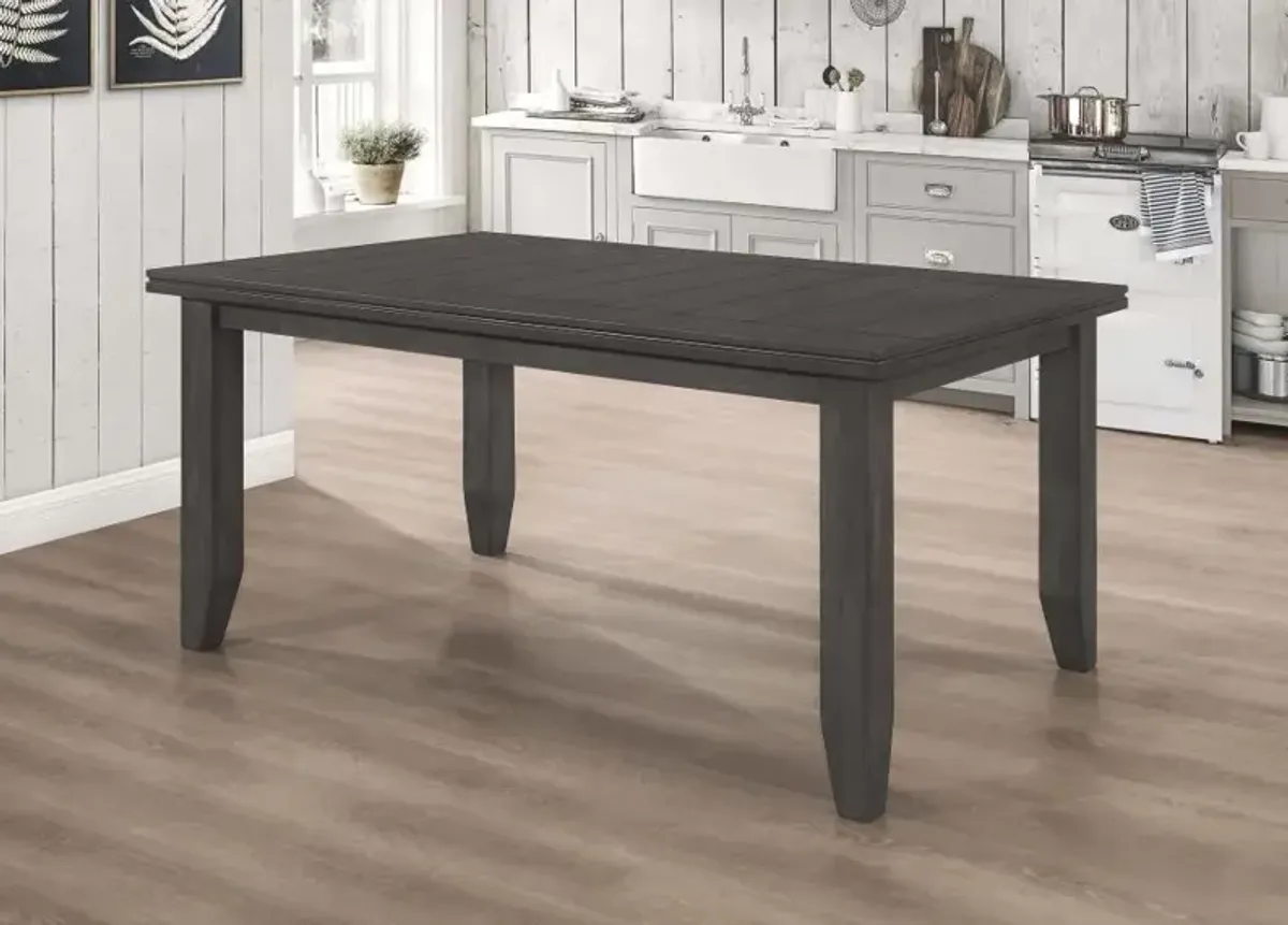 Dalila Rectangular Plank Top Dining Table Dark Grey