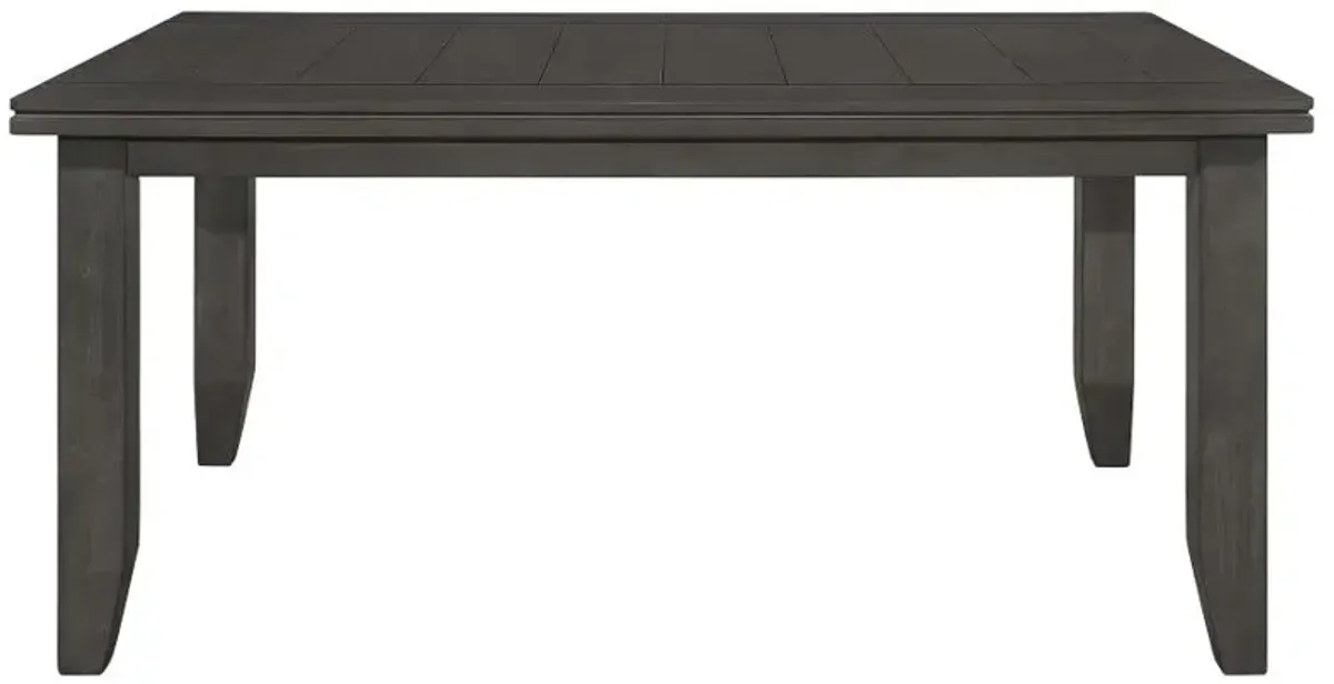 Dalila Rectangular Plank Top Dining Table Dark Grey