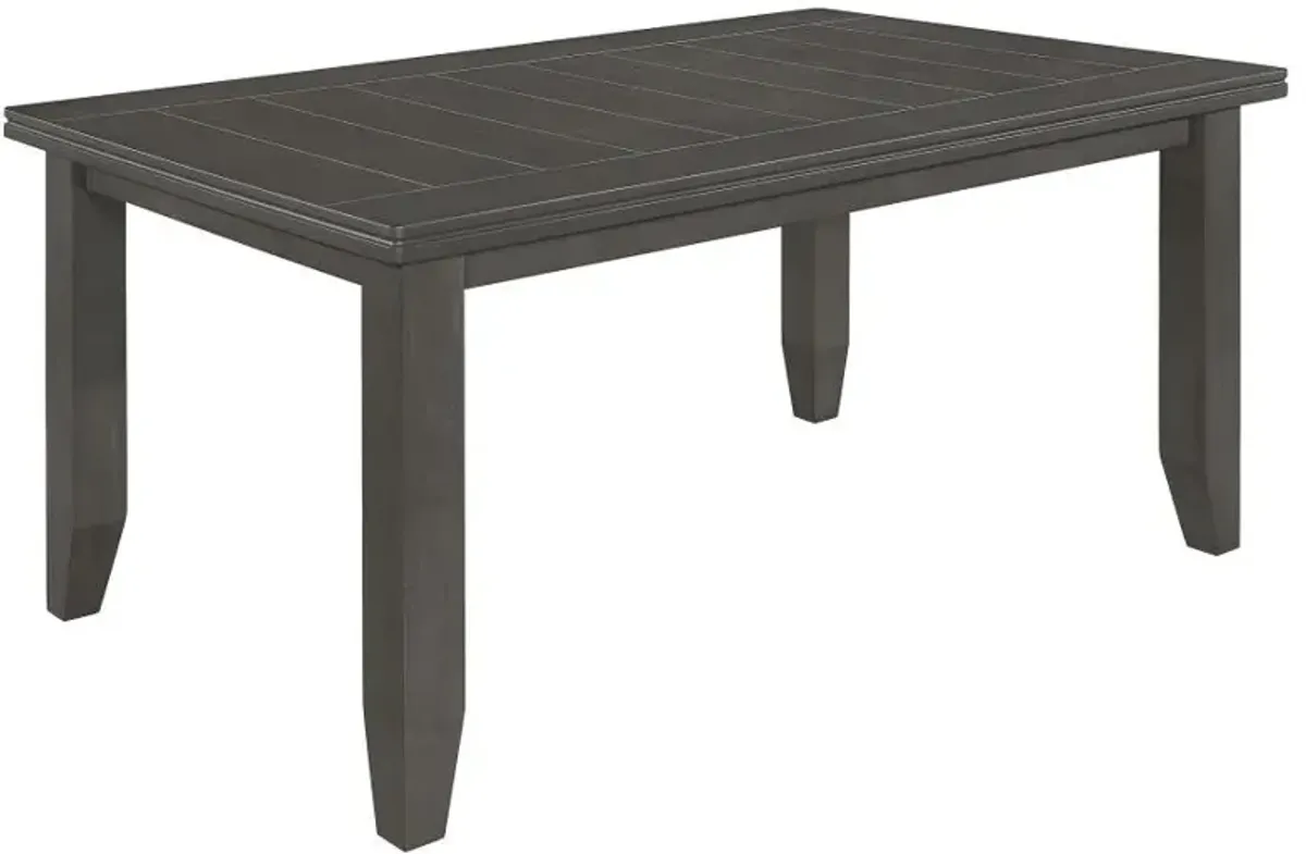 Dalila Rectangular Plank Top Dining Table Dark Grey