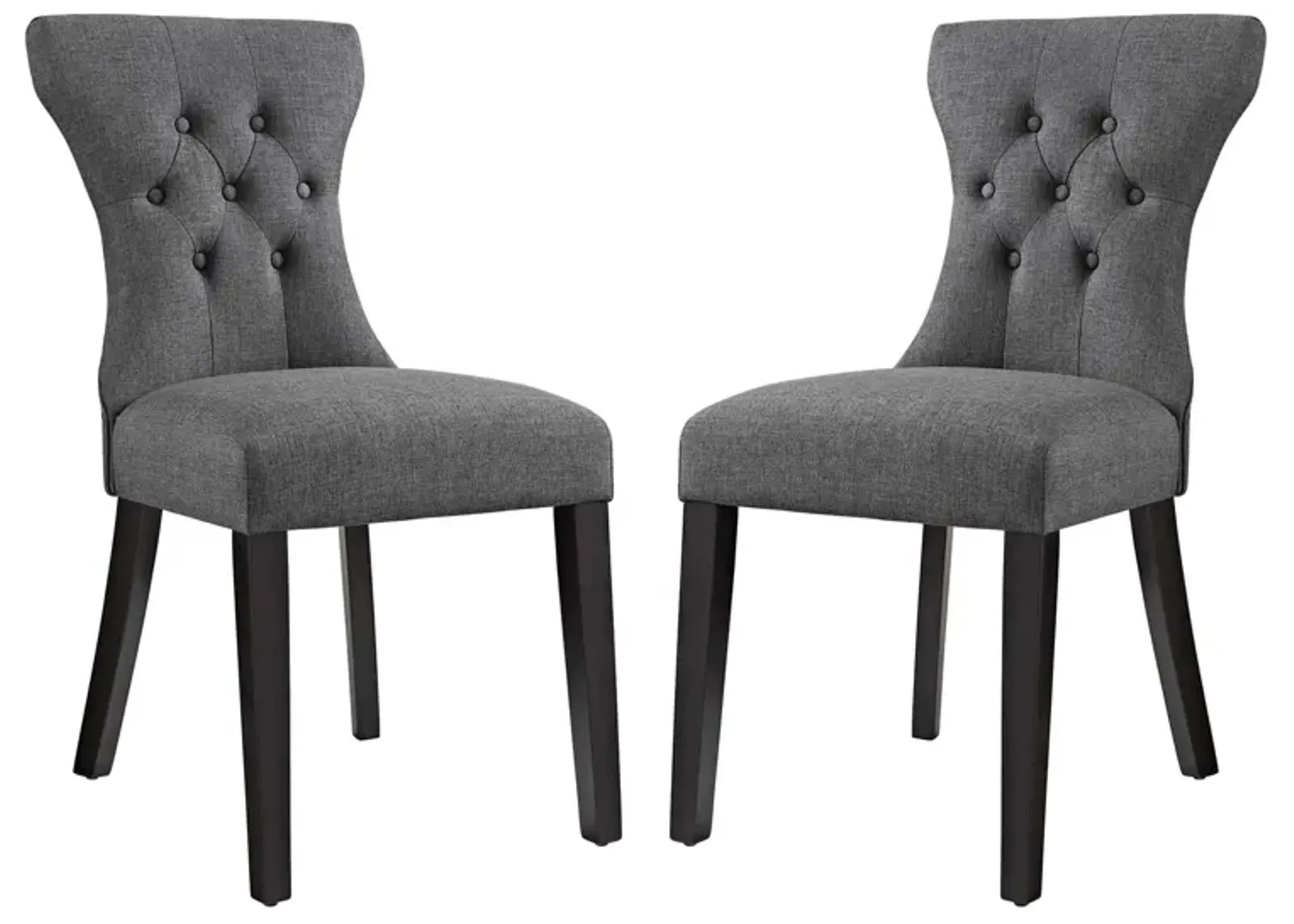 Silhouette Dining Side Chairs Upholstered Fabric Set of 2