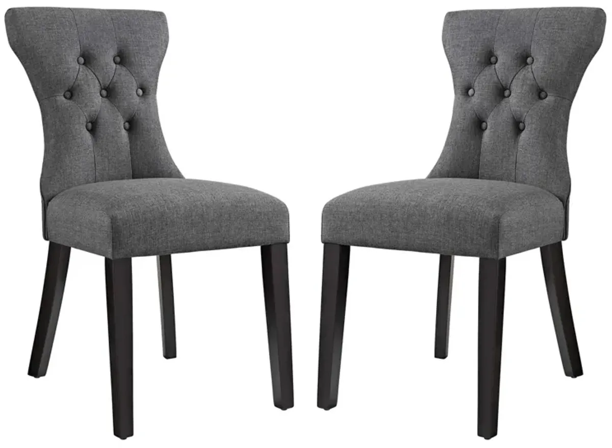 Silhouette Dining Side Chairs Upholstered Fabric Set of 2