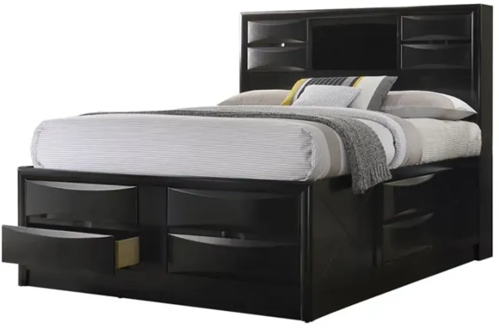 Briana California King Platform Storage Bed Black