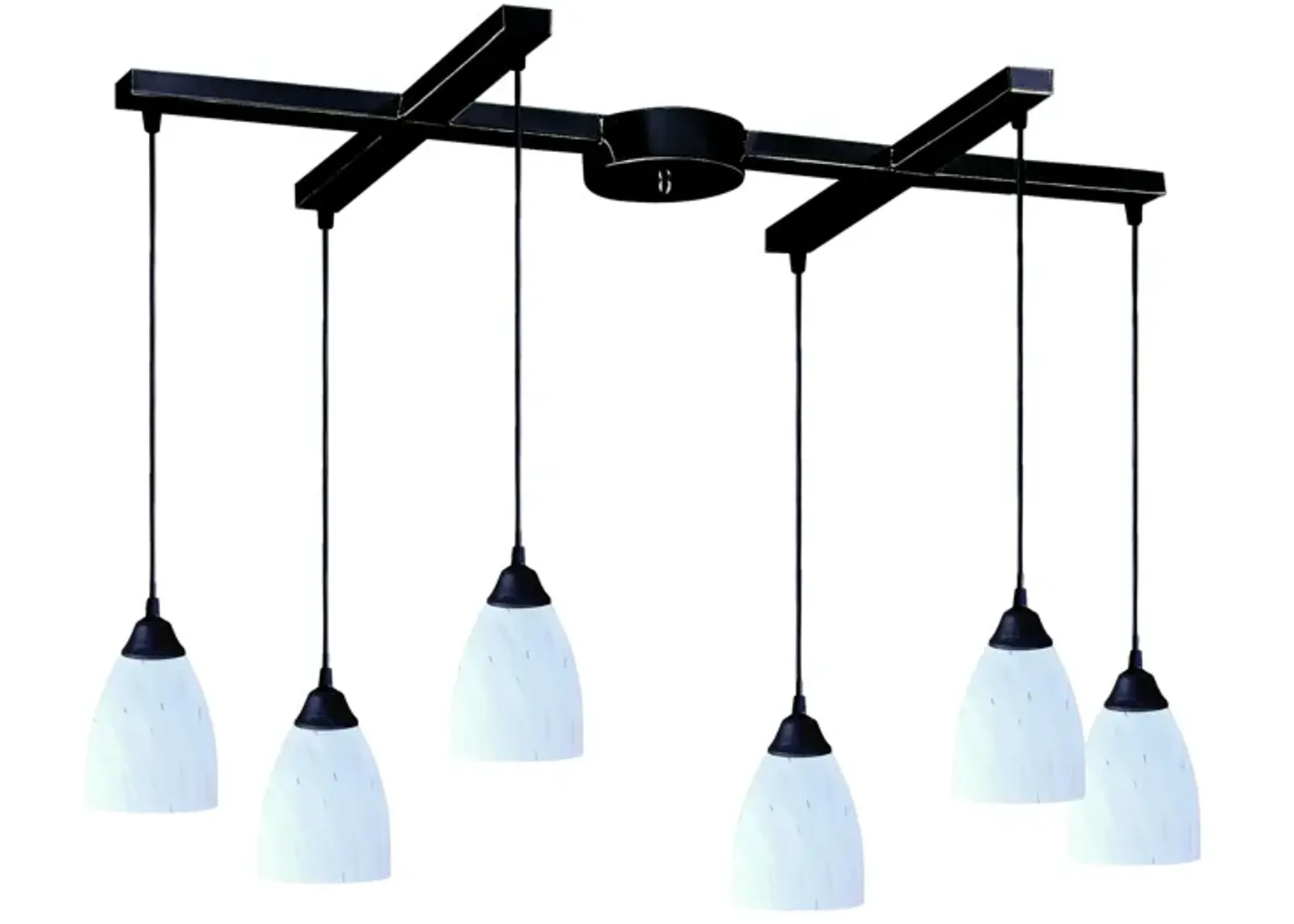 Classico 17'' Wide 6-Light Pendant - Dark Rust with Simple White Glass