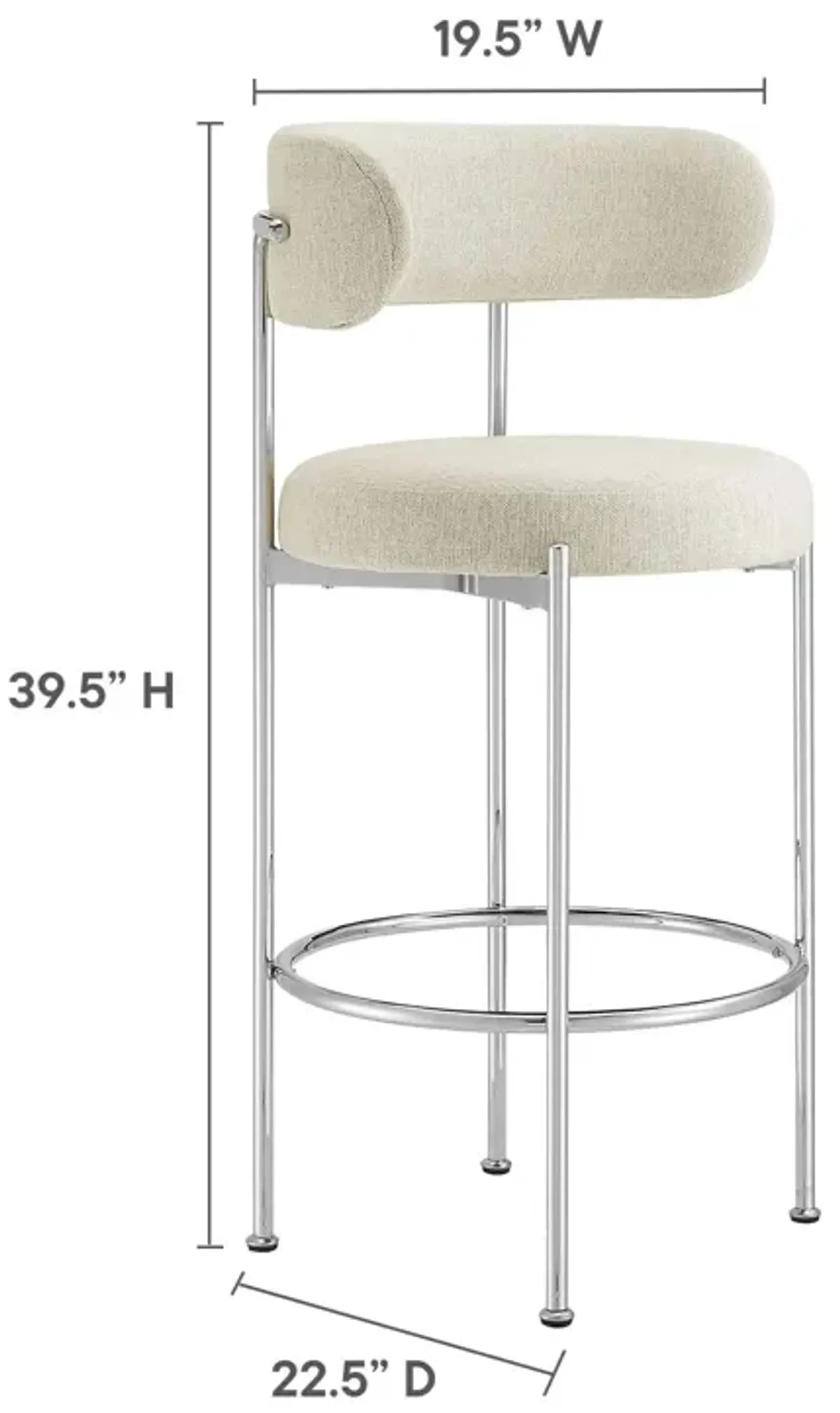 Albie Fabric Bar Stools - Set of 2