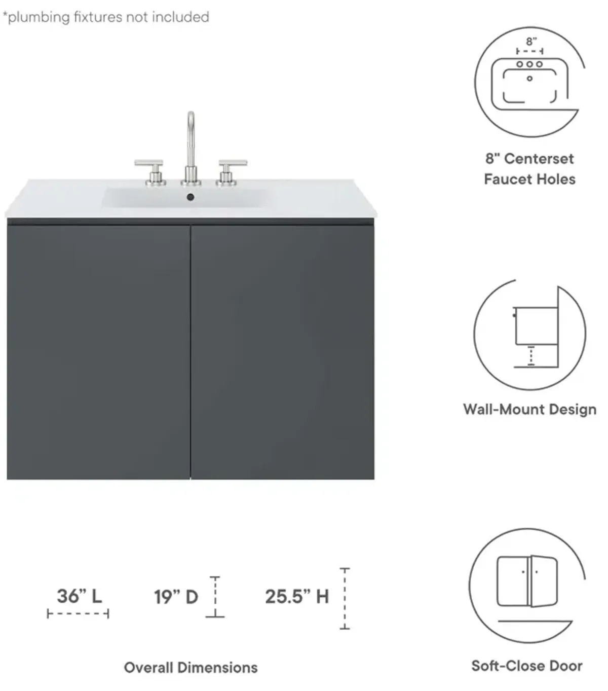 Bryn 36" Wall-Mount Bathroom Vanity