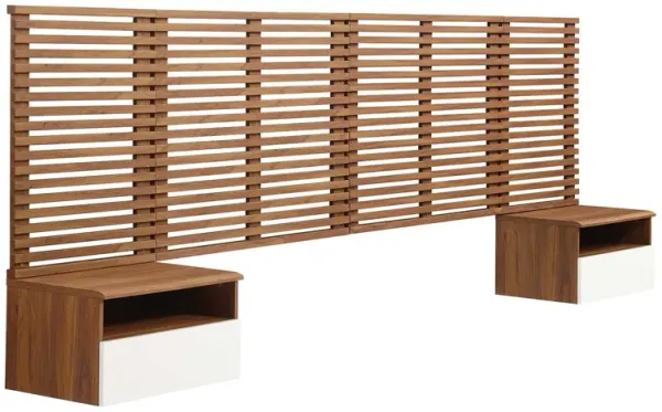 Render Wall Mount King Headboard and Modern Nightstands