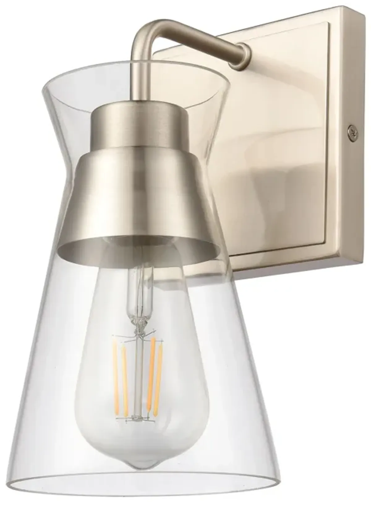 Brookville 9" High 1-Light Sconce - Satin Nickel