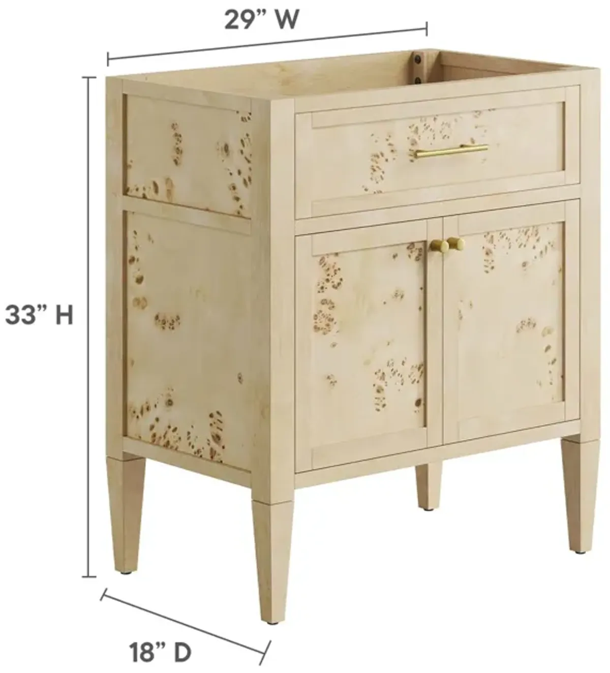 Elysian 30" Bathroom Vanity Cabinet (Sink Basin Not Included)