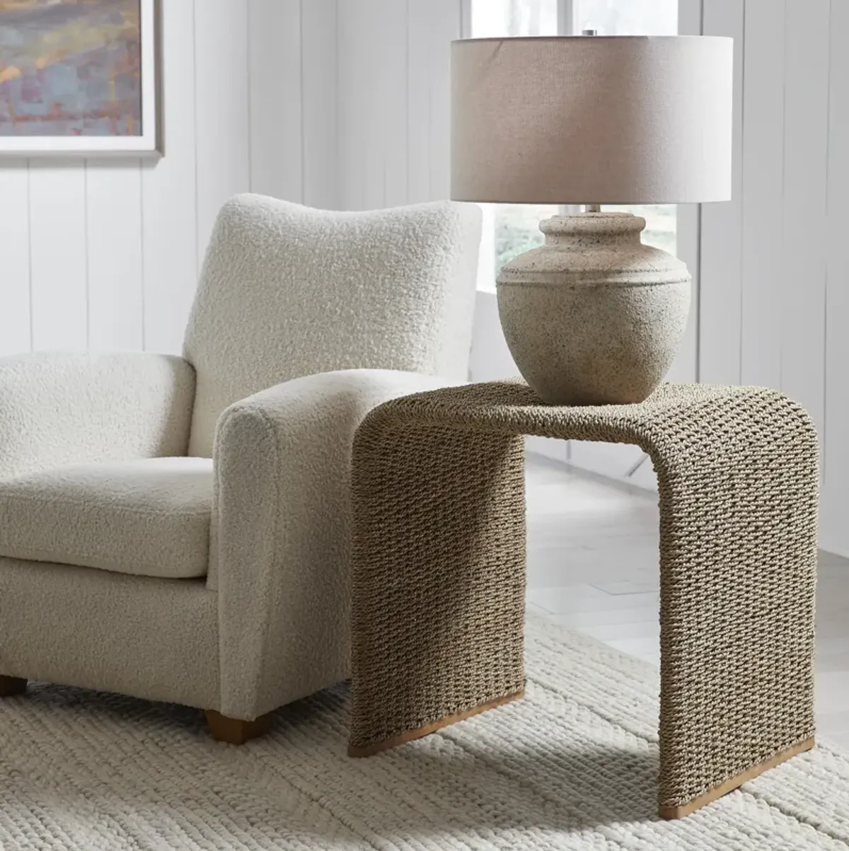 Calabria Woven Seagrass End Table