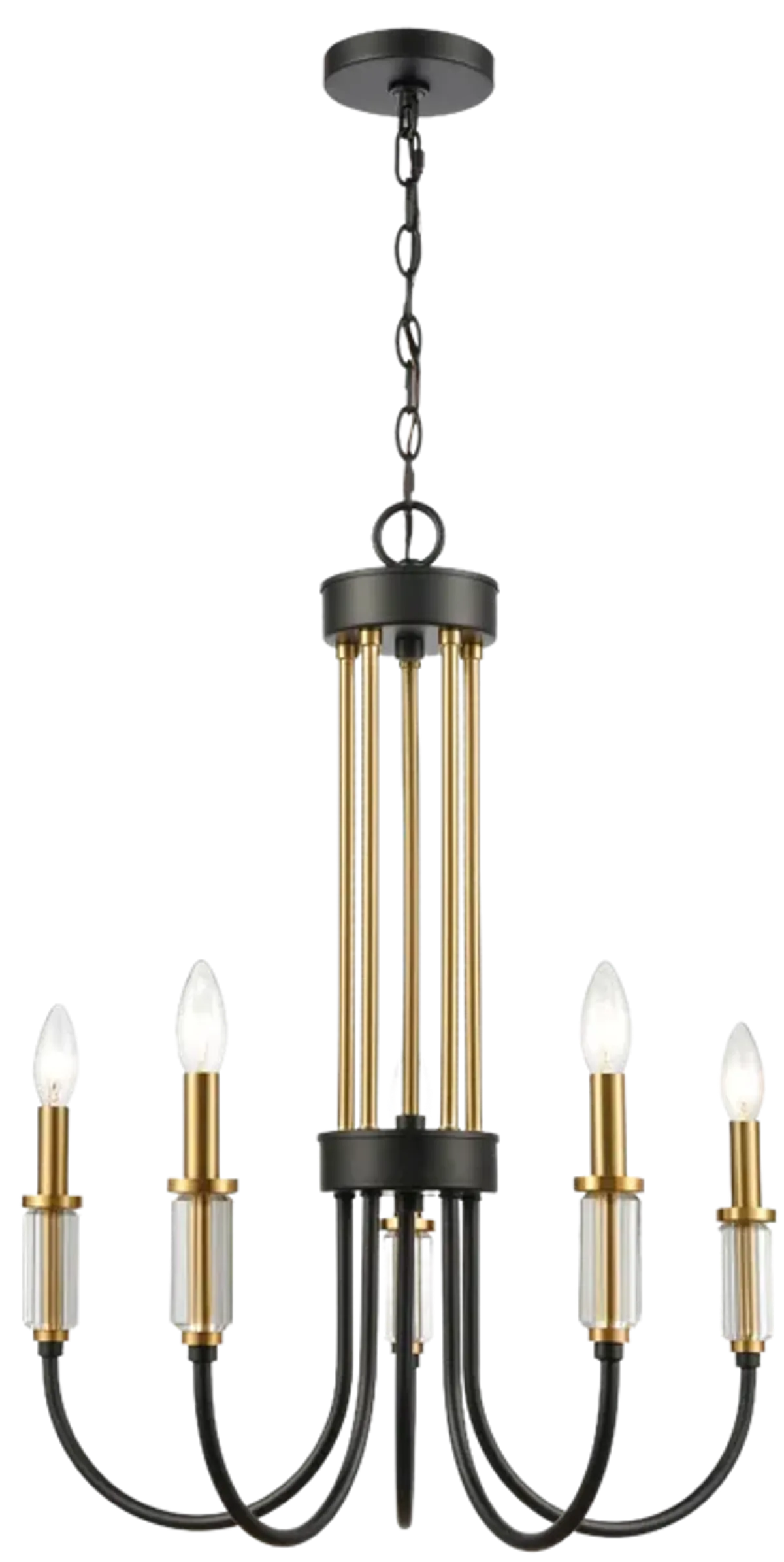 Glendon 22" Wide 5-Light Chandelier - Matte Black