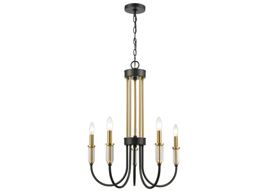 Glendon 22" Wide 5-Light Chandelier - Matte Black