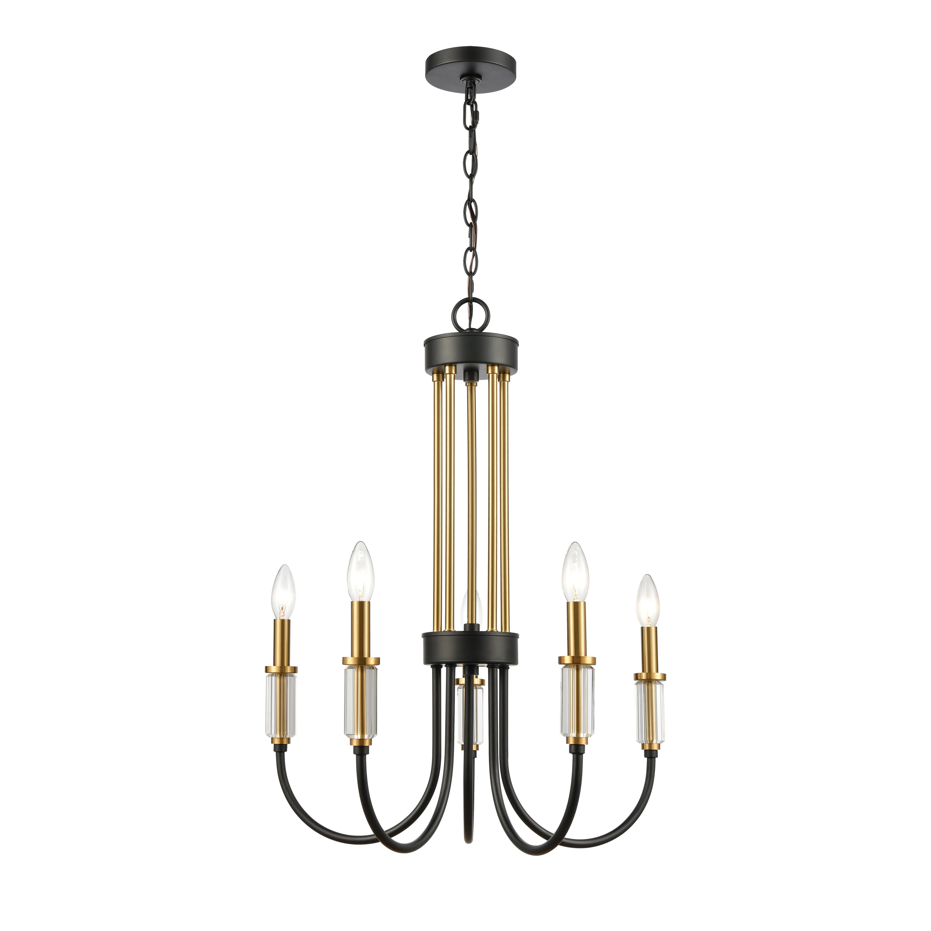 Glendon 22" Wide 5-Light Chandelier - Matte Black