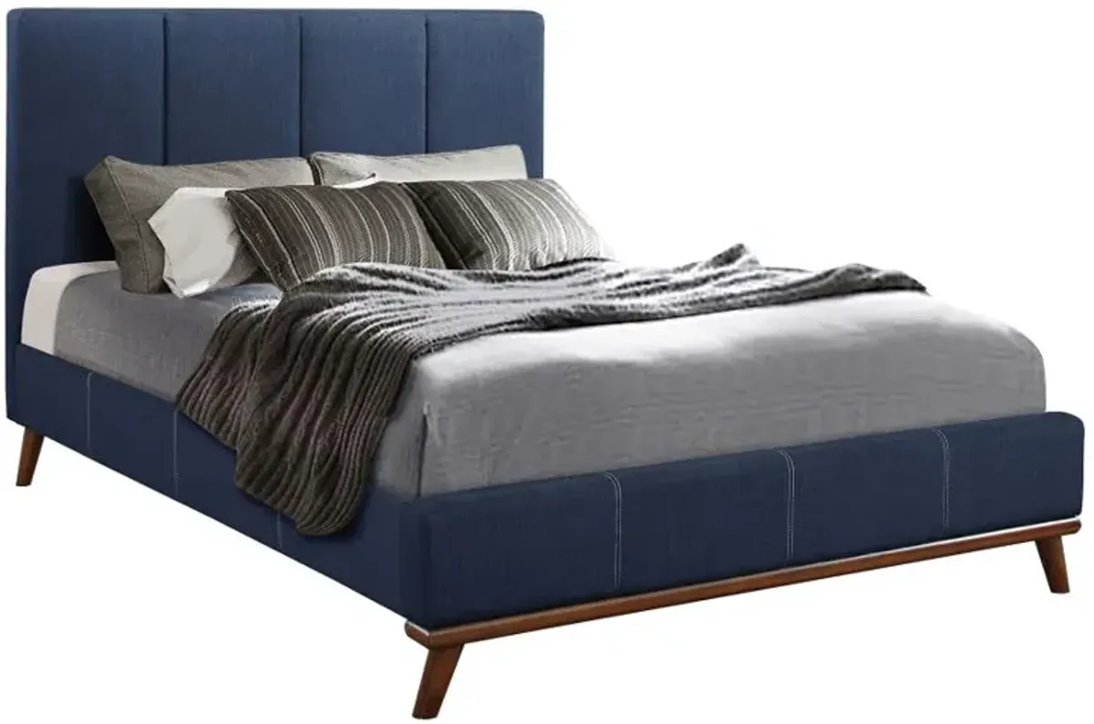 Adalynn Eastern King Upholstered Bed Blue