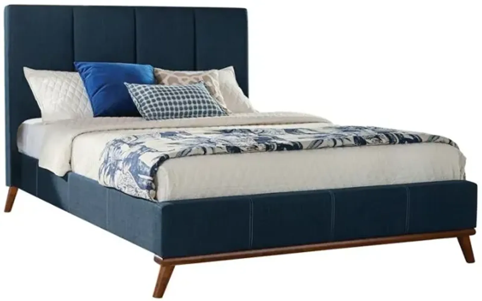 Adalynn Eastern King Upholstered Bed Blue