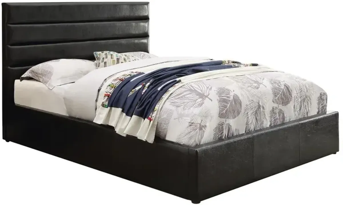 Riverbend Eastern King Upholstered Storage Bed Black