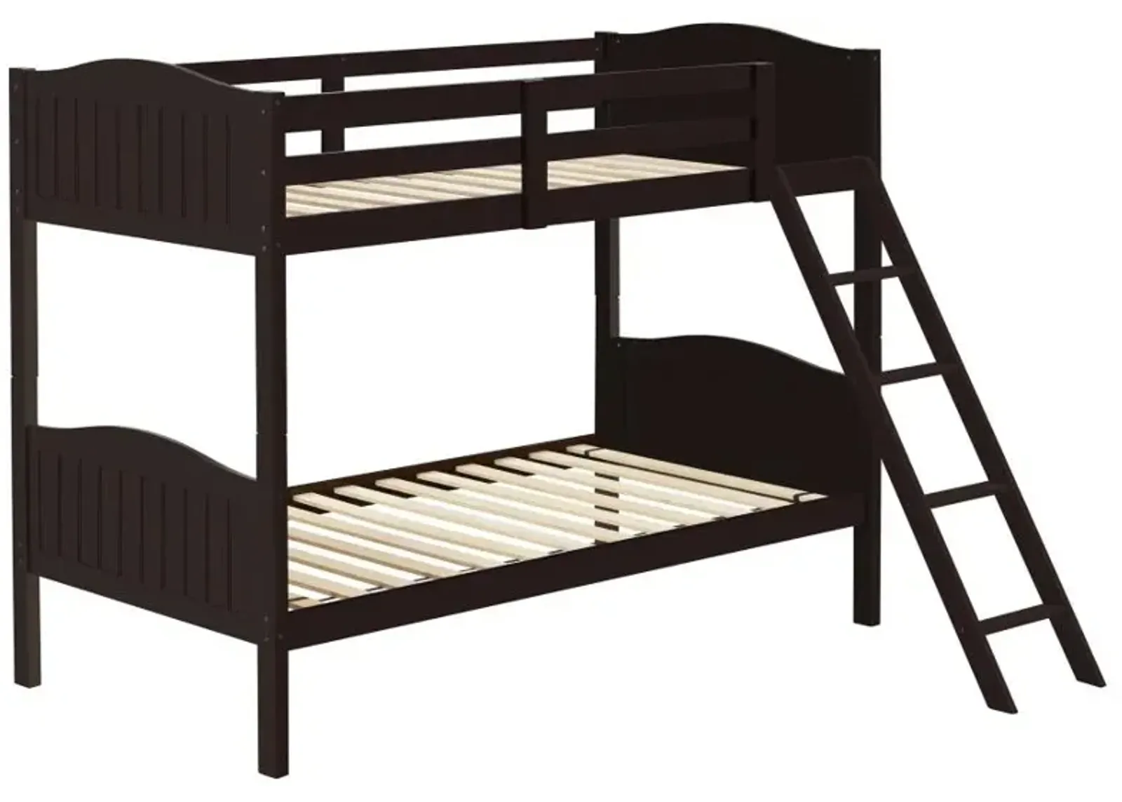 Arlo Twin Over Twin Bunk Bed with Ladder Espresso