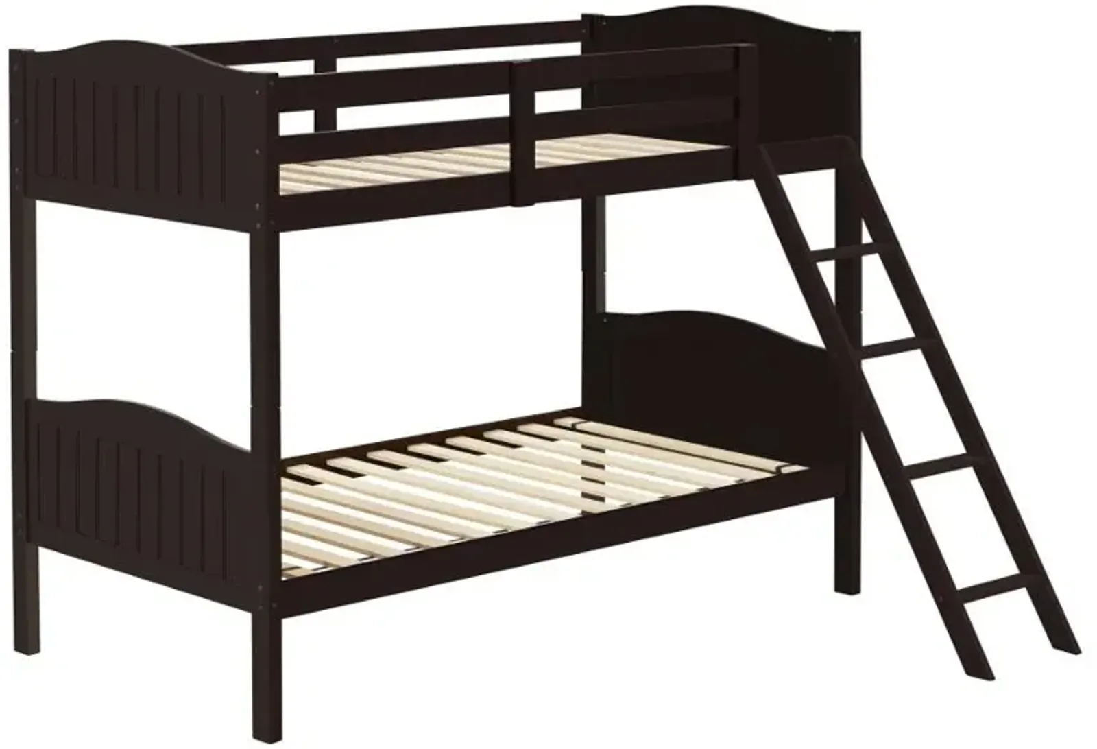 Arlo Twin Over Twin Bunk Bed with Ladder Espresso