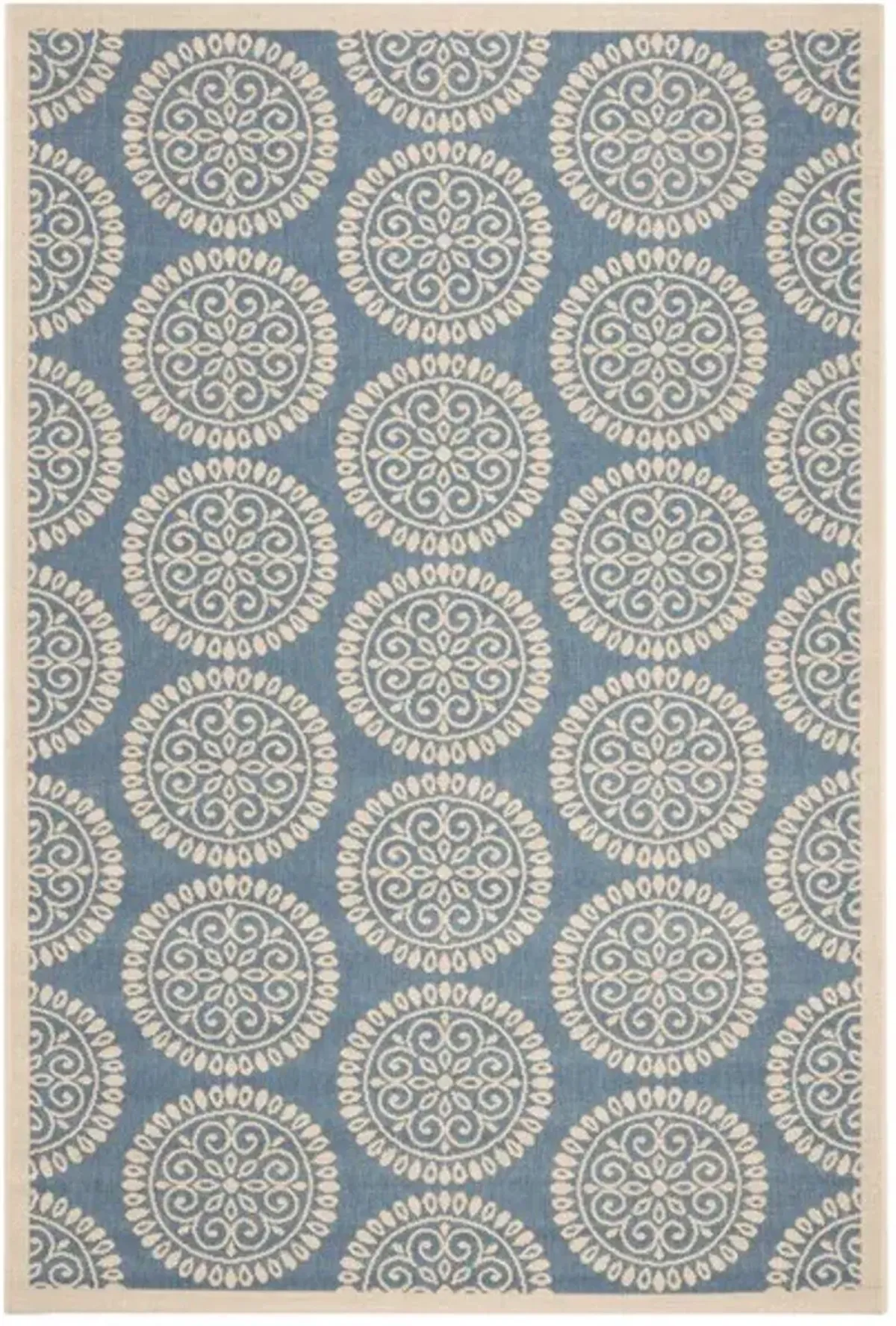 LINDEN 176 Collection LND176M-4 Blue / Creme 4' X 6'