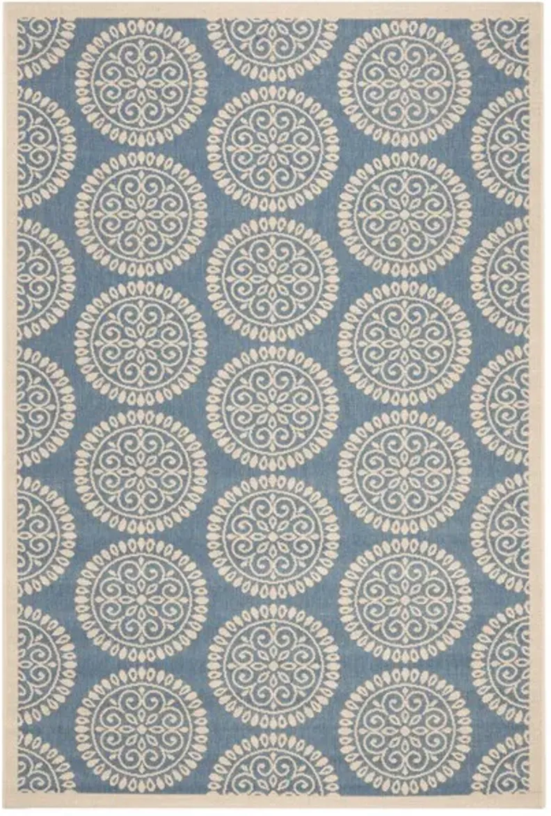 LINDEN 176 Collection LND176M-4 Blue / Creme 4' X 6'