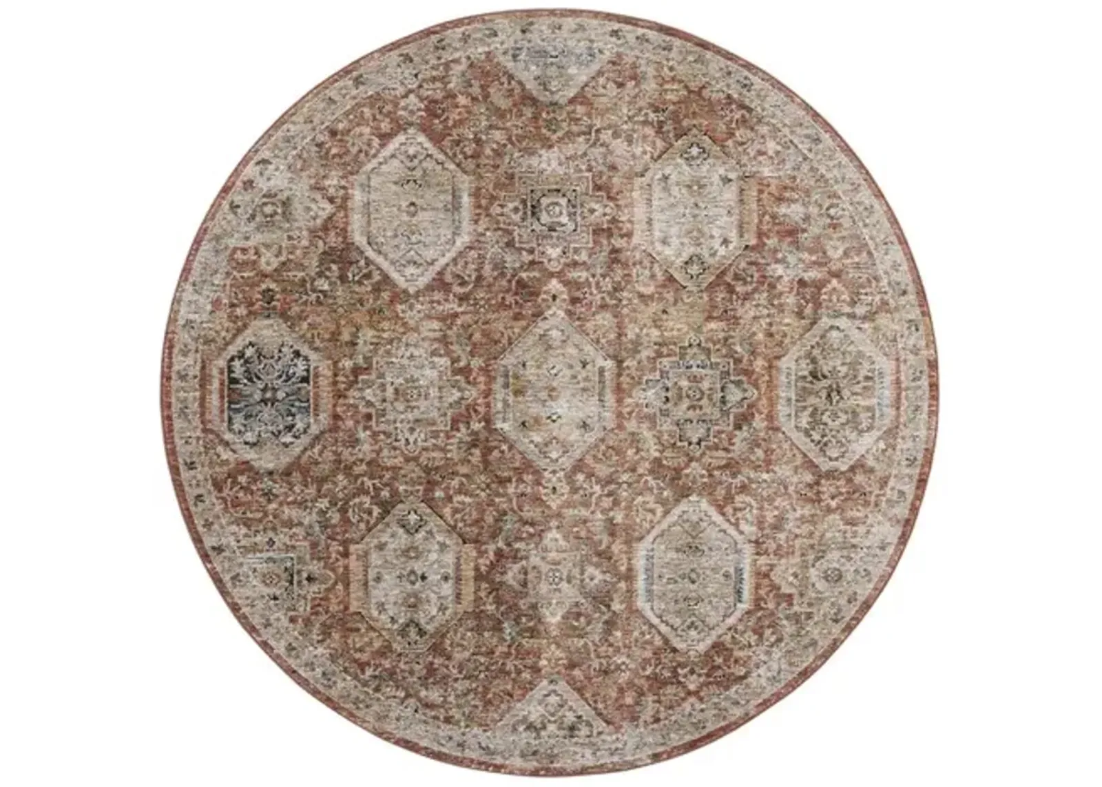 SILVERADO 108 Brown 6'-4' x 6'-4' Round Round Rug