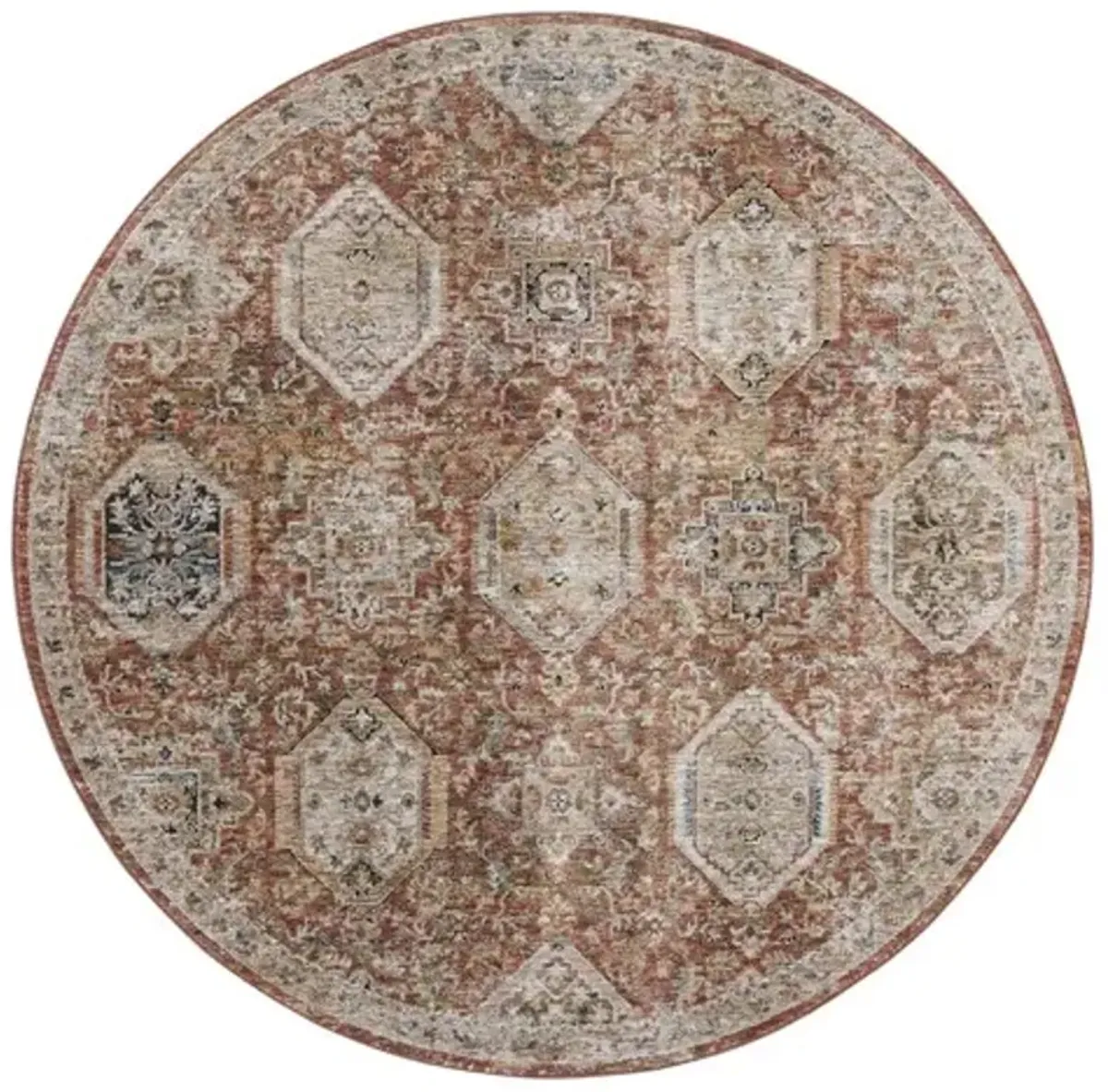 SILVERADO 108 Brown 6'-4' x 6'-4' Round Round Rug