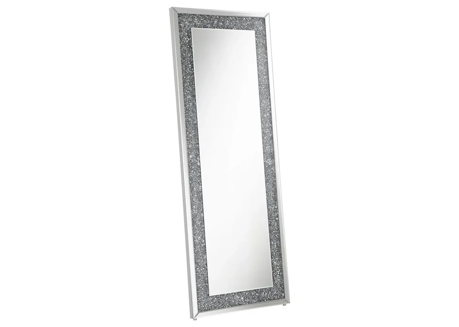 Valerie Crystal Inlay Rectangle Floor Mirror