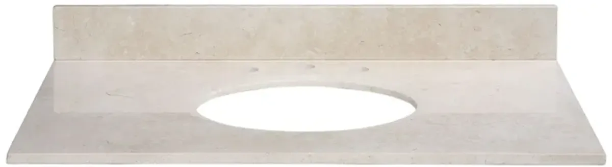 Stone Top - 37-inch for Oval Undermount Sink - Galala Beige Marble