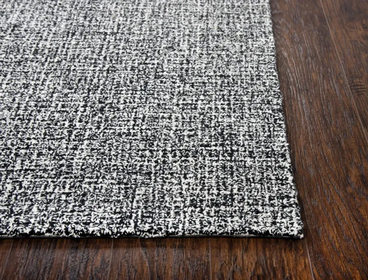 Brindleton Black/White Tweed Wool 2'6" x 8' Runner Rug