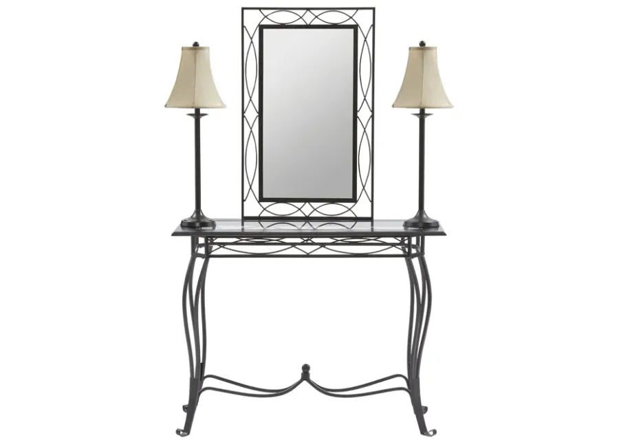 Esther 4-Piece Set (Includes Table, Mirror, 2 Lamps)