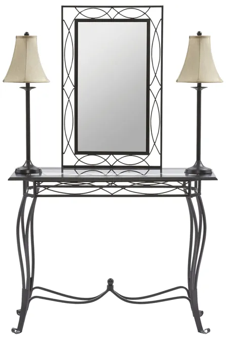 Esther 4-Piece Set (Includes Table, Mirror, 2 Lamps)