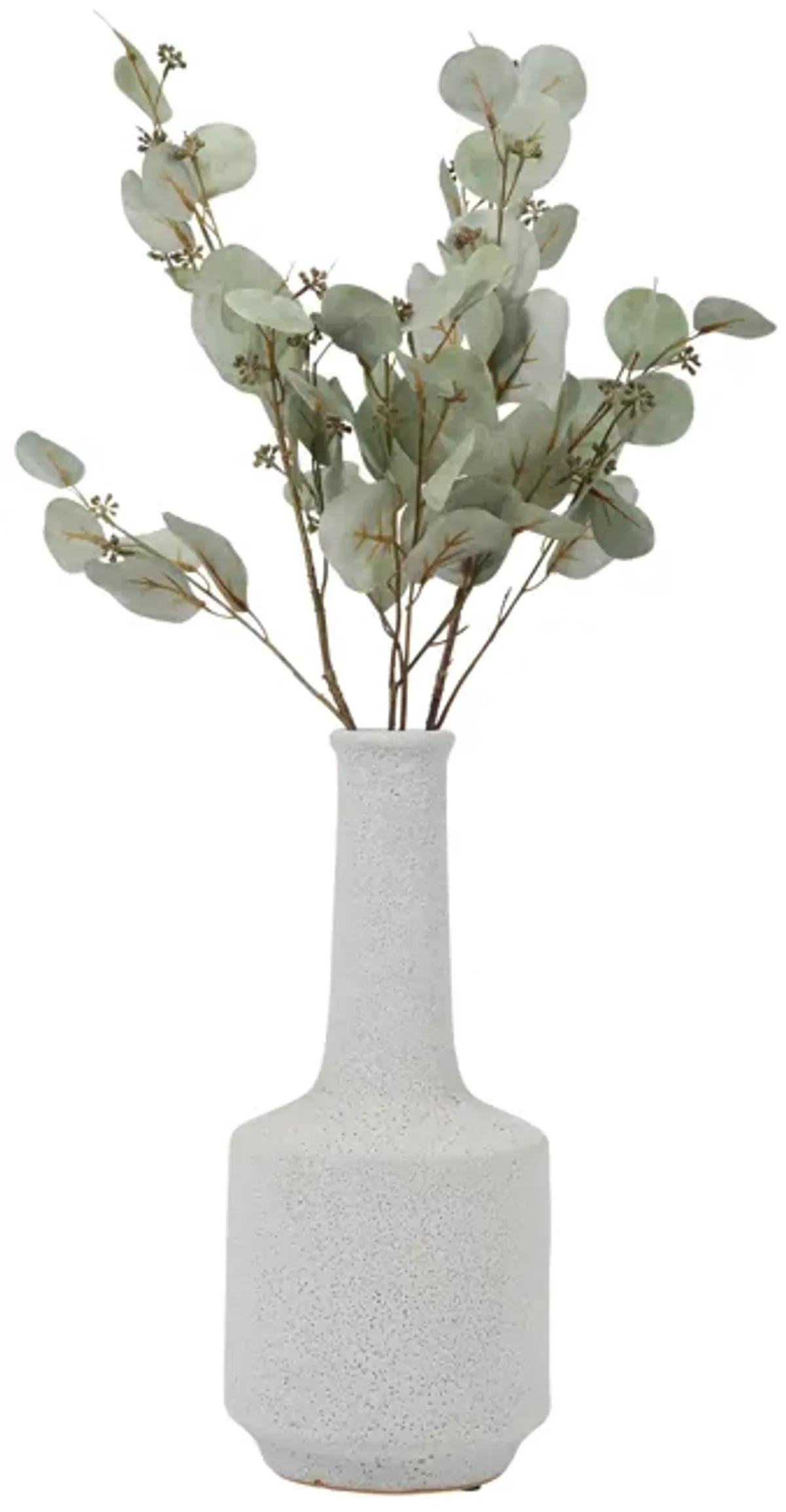 Clay, 16" Volcanic Texture Vase, White