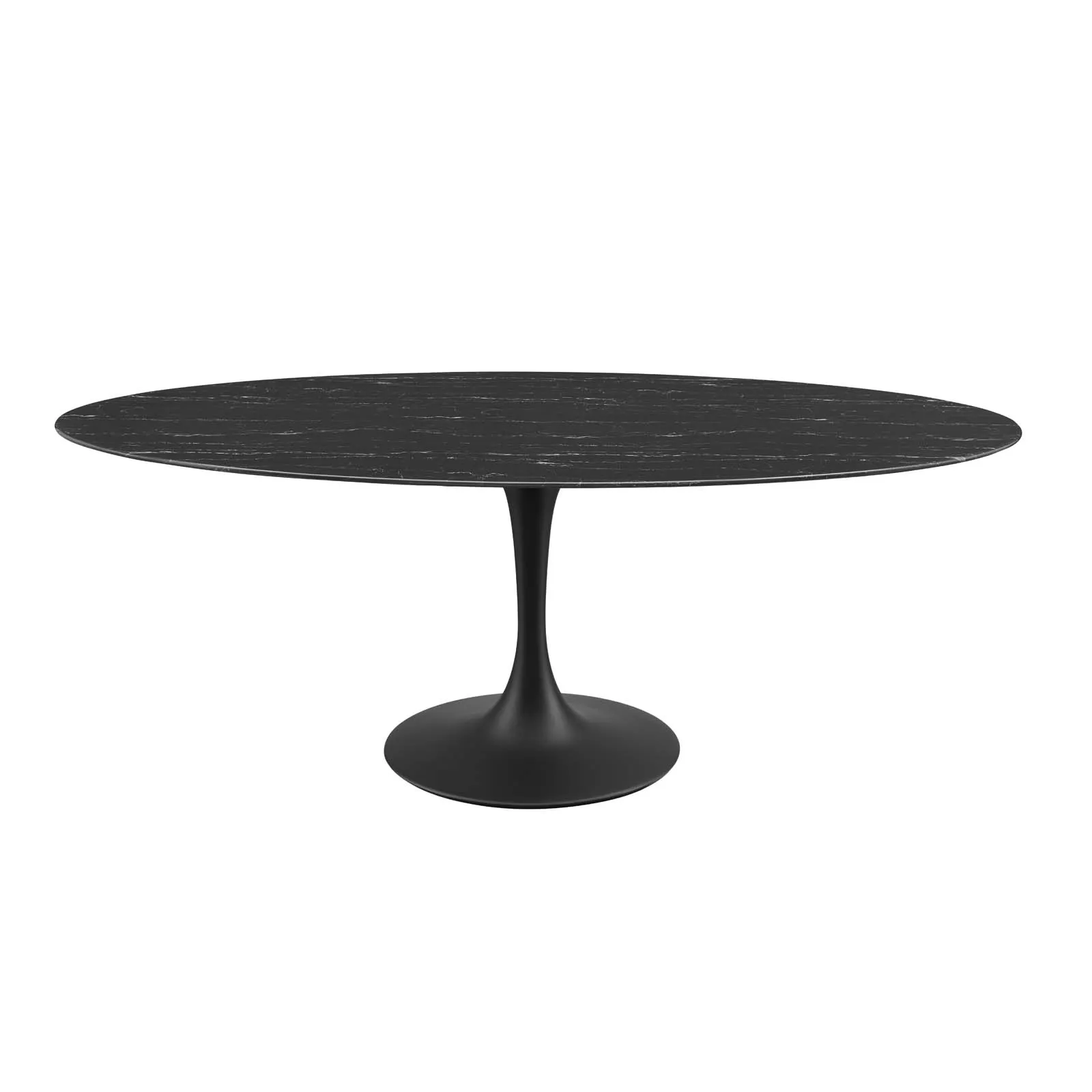 Lippa 78" Oval Artificial Marble Dining Table