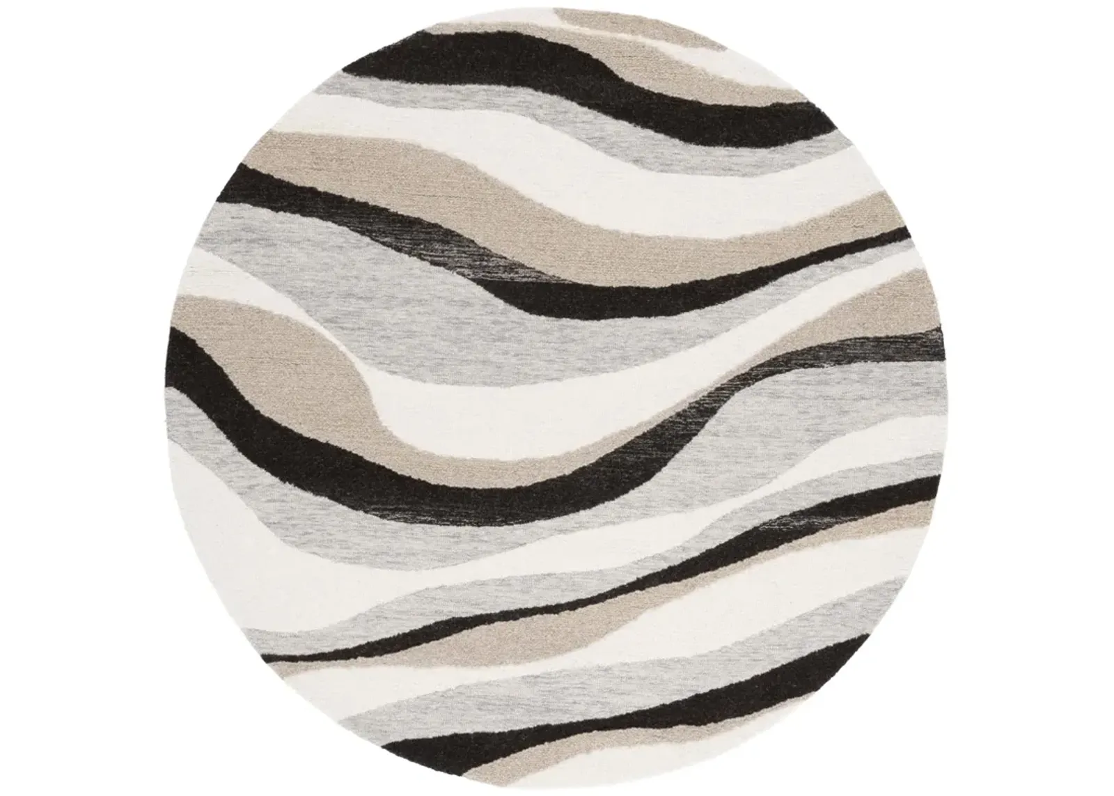 EBONY 804 IVORY  6' x 6' Round Round Rug