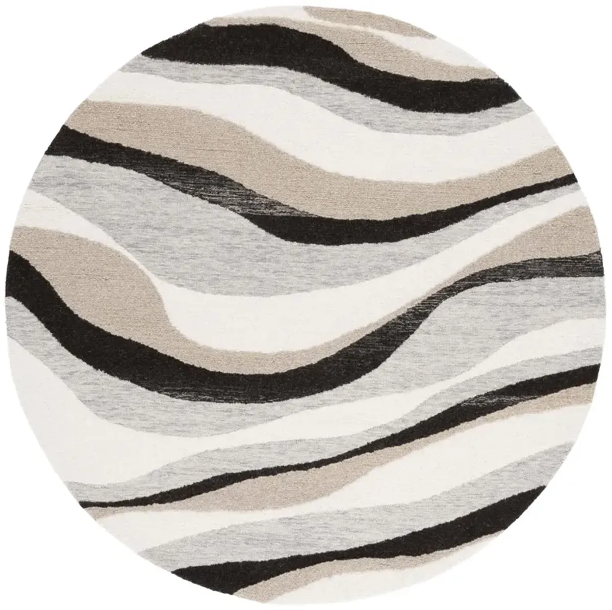 EBONY 804 IVORY  6' x 6' Round Round Rug