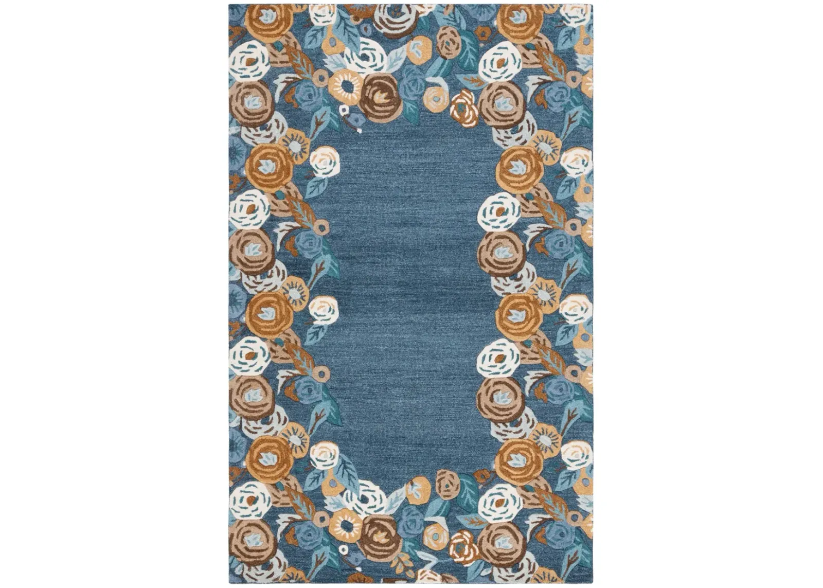 CHELSEA HOOKED RUG 292 BLUE  4' x 6' Small Rectangle Rug