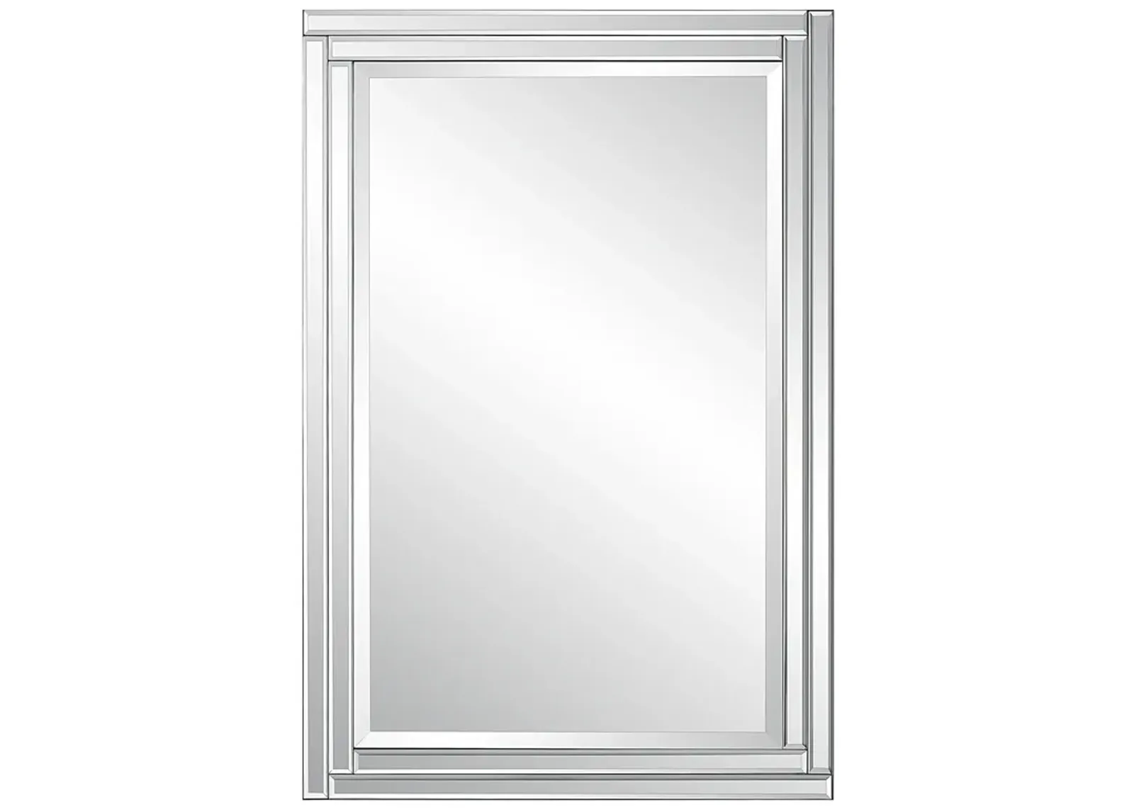 Black Frame Double Rows Panels  Wall Mirror