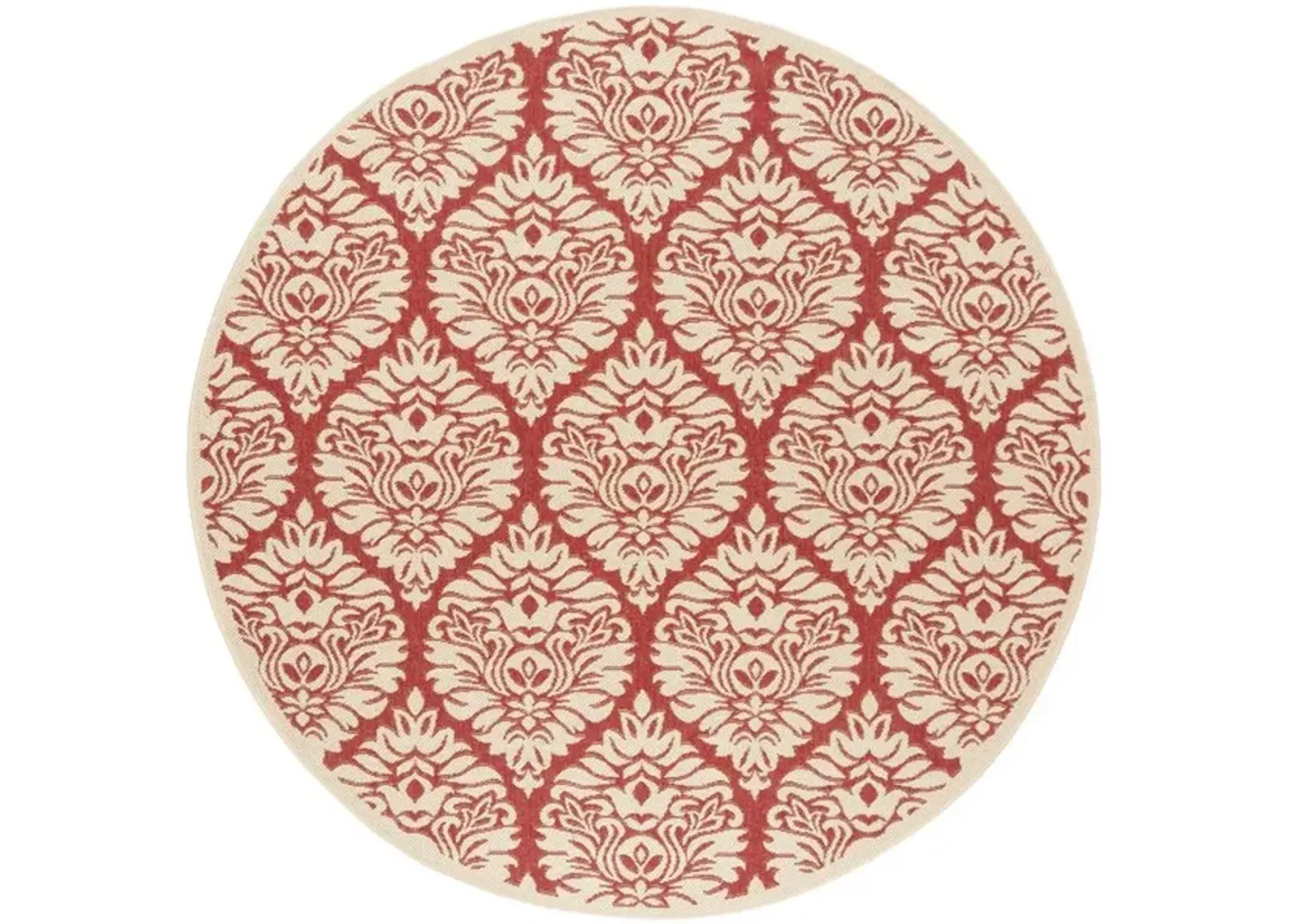 LINDEN 135 Collection LND135Q-6R Red / Creme 6'-7" X 6'-7" Round