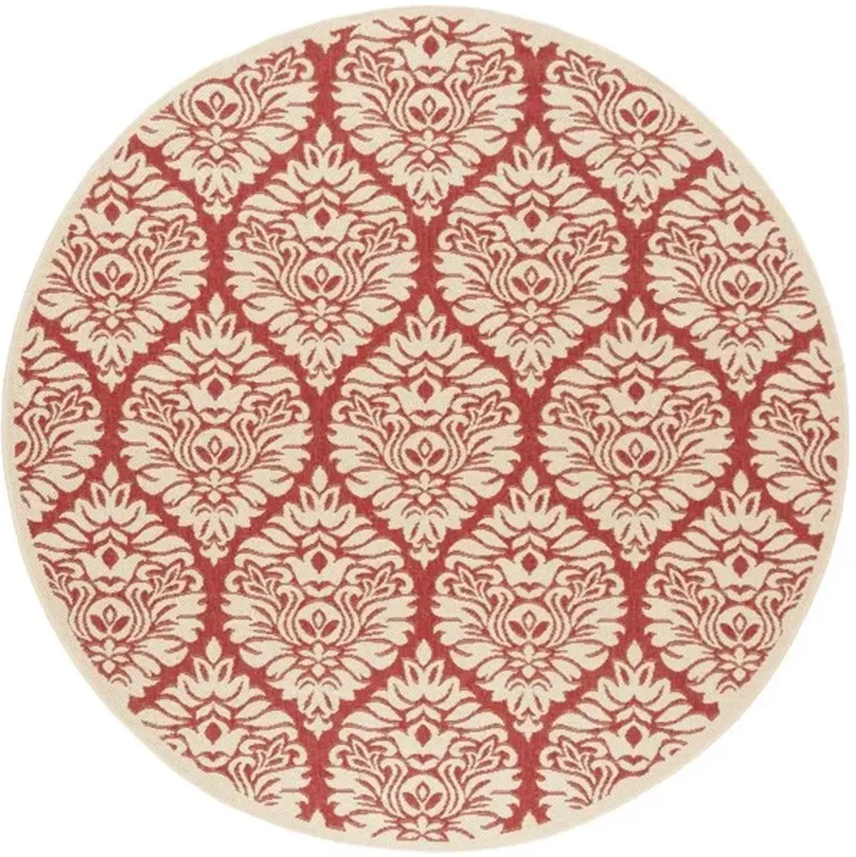 LINDEN 135 Collection LND135Q-6R Red / Creme 6'-7" X 6'-7" Round