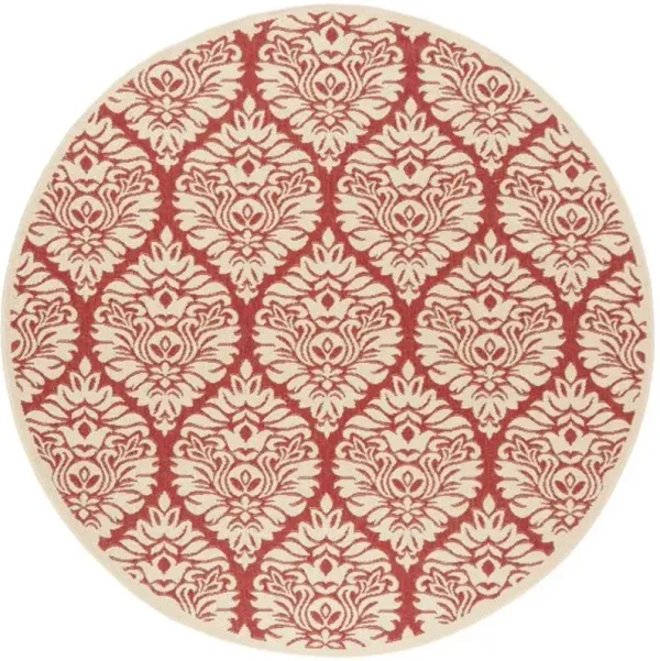 LINDEN 135 Collection LND135Q-6R Red / Creme 6'-7" X 6'-7" Round