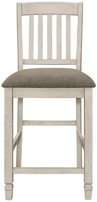 Sarasota Slat Back Counter Height Chairs Grey and Rustic Cream (Set of 2)