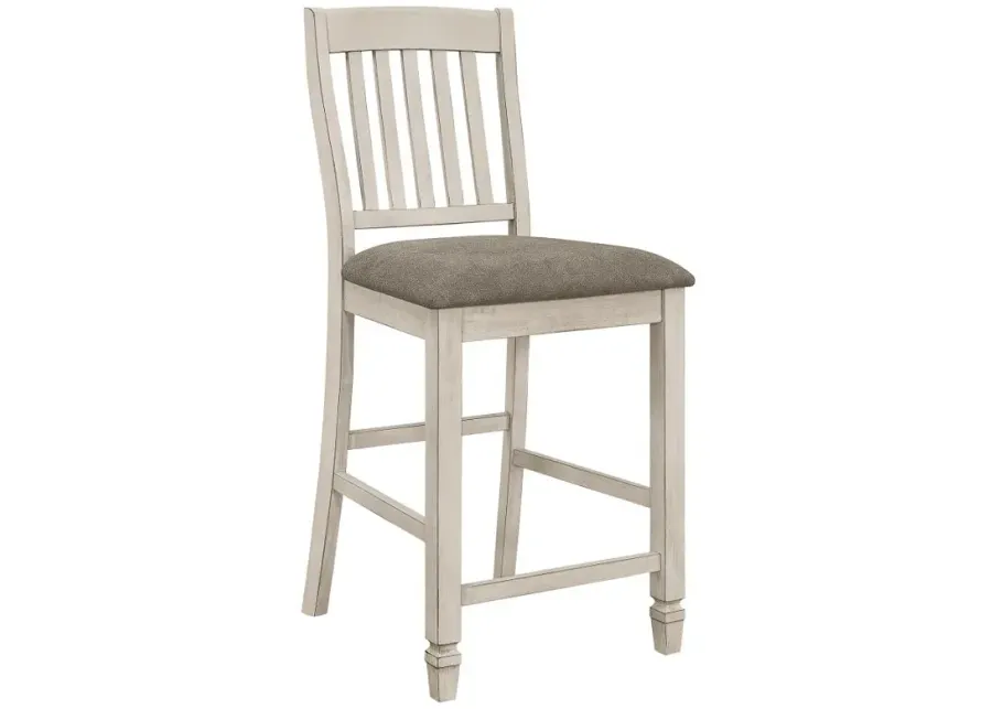 Sarasota Slat Back Counter Height Chairs Grey and Rustic Cream (Set of 2)